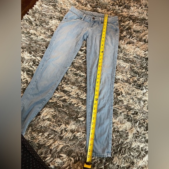 Y2K Carmar Light Blue Faded Skinny Jeans Size 24 - Picture 7 of 9